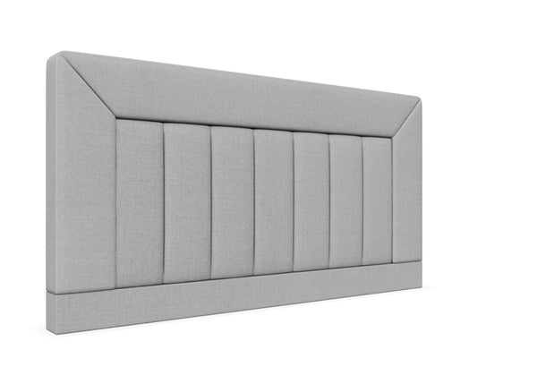 Violet Strutted Headboard Finished in Faux Linen Light Grey