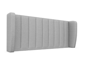 Delemere Strutted Headboard Finished in Faux Linen Light Grey