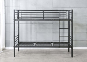 Anmer Single Adult Bunk Bed with Mesh in Black