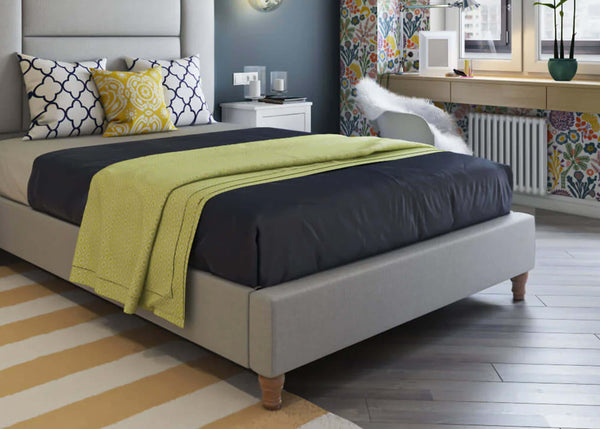 Aphrodite Bed in Moda Dove Grey shown in double size