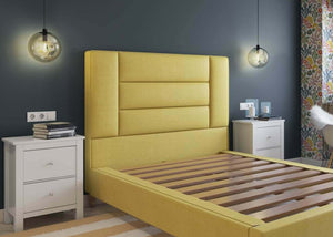 Aphrodite Fabric Bed in Moda Ochre Shown in Double Size