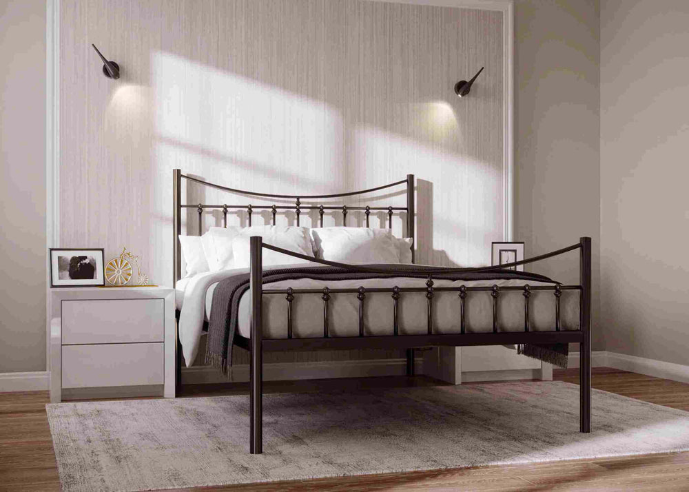 Belle High End Bed in Black, with Reinforced Mesh Base