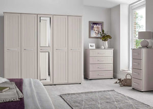 Buxton Furniture Collection Painted Cashmere with Mercury Handles