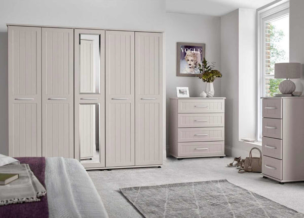 Buxton Furniture Collection Painted Cashmere with Mercury Handles