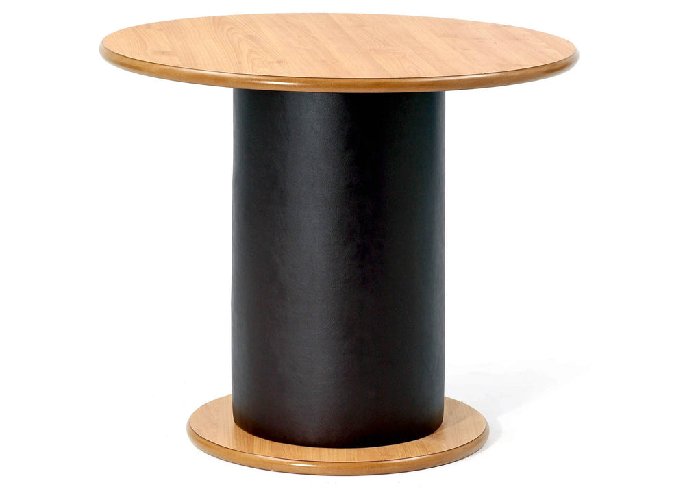 Extreme Pedestal Table in Oak + Black