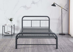Cromer Metal Bed Frame in Grey, Small Double (Foot End View)