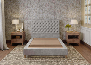 Harriet Bed in Danza Velvet Silver