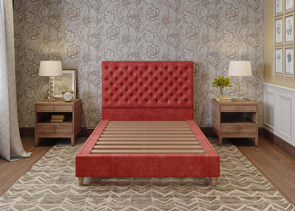 Harriet Bed in Danza Velvet Red