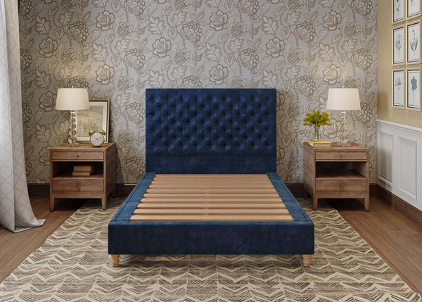 Harriet Bed in Danza Velvet Navy