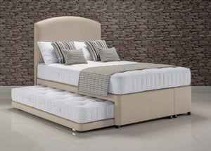 Heavy Duty Contract Guest Bed in Faux Linen Cream