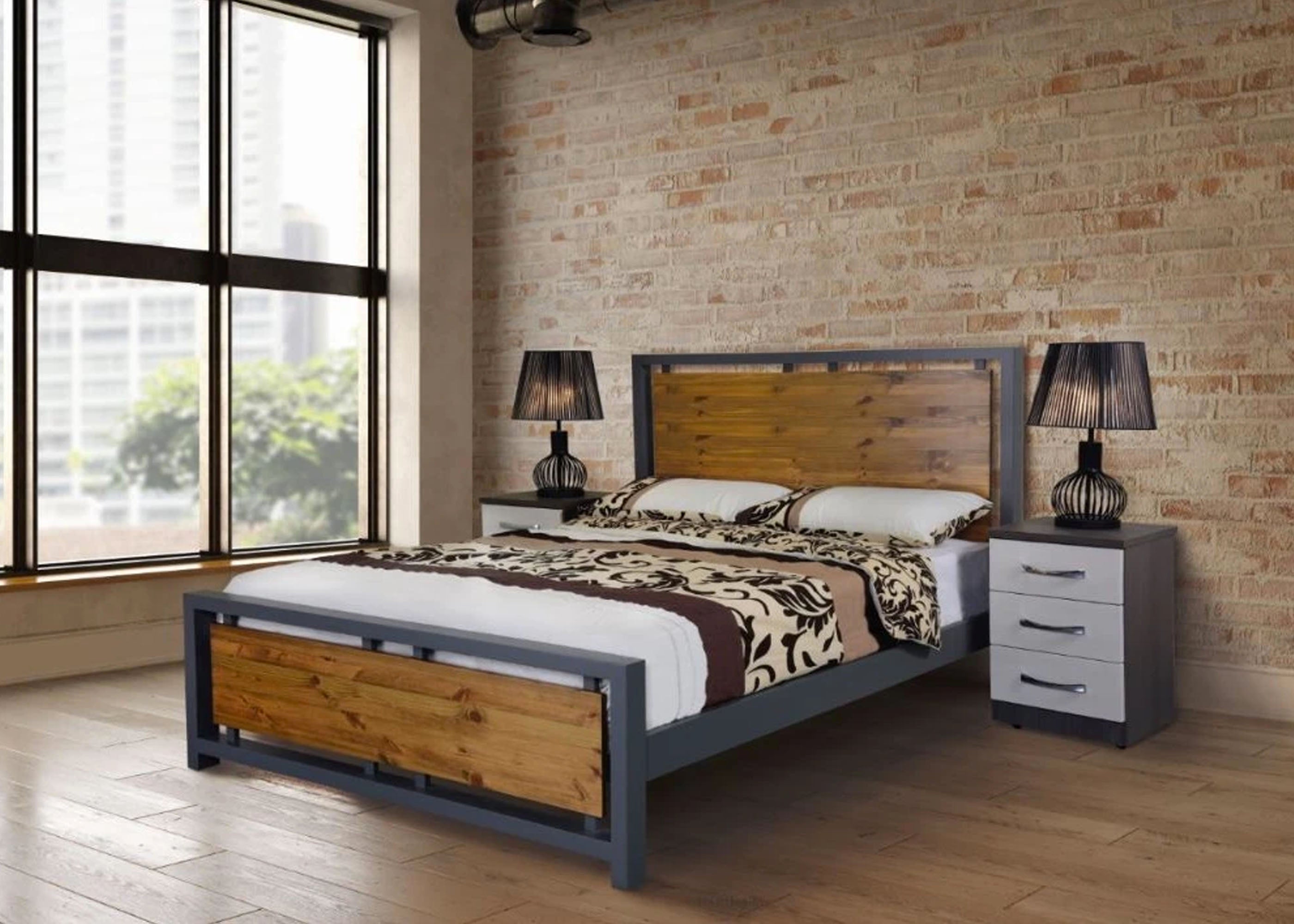 Heavy Duty Messina Italian Pine Wooden Bed Reinforced Beds