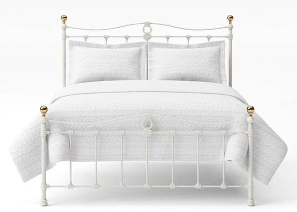 Foot End View of The Tula Bed Finished in Ivory 