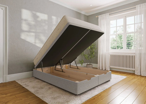 End Lift Ottoman Bed in Light Grey