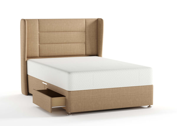 Reinforced Divan Base in Sand Showing Drawer